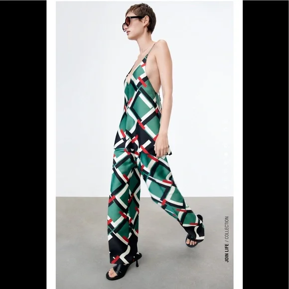 ZARA 2 Piece Geometric Print Pants M and Shirt S - Picture 5 of 5
